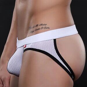 New In Bag Men's white Mesh Jock Strap. size medium
